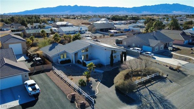 aerial view featuring a mountain view