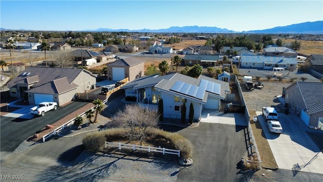 bird's eye view featuring a mountain view