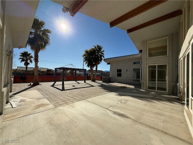 view of patio featuring a gazebo