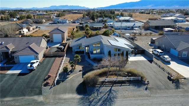 bird's eye view with a mountain view