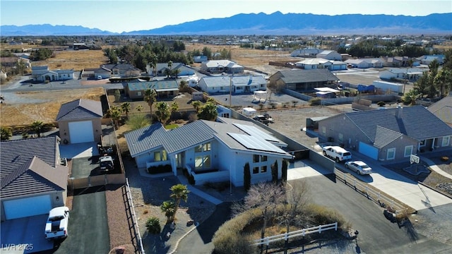 aerial view with a mountain view