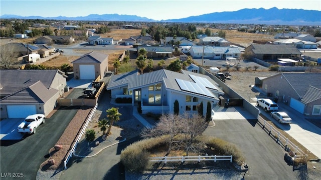 drone / aerial view with a mountain view