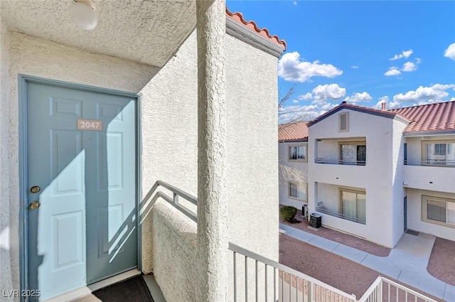 balcony with central AC unit