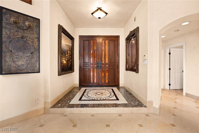 corridor featuring french doors