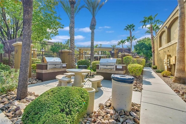 view of patio / terrace with area for grilling and exterior kitchen