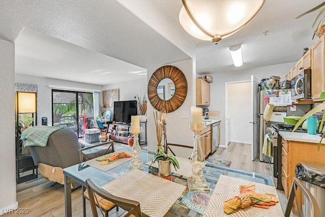 dining room with light hardwood / wood-style floors