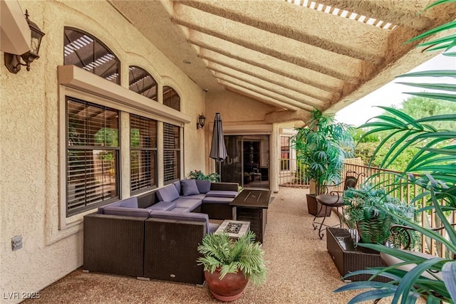 view of patio featuring an outdoor hangout area