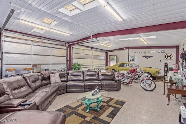 garage featuring metal wall