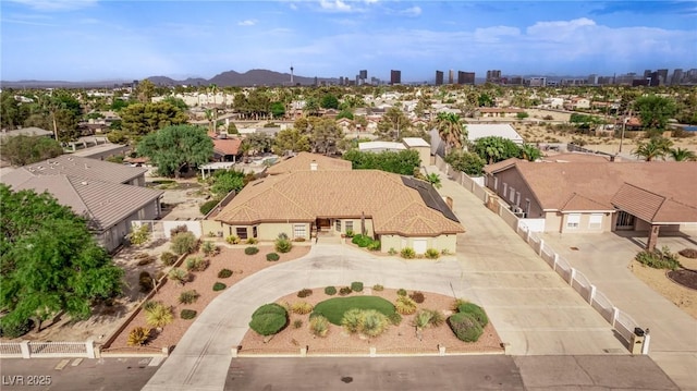 aerial view featuring a mountain view