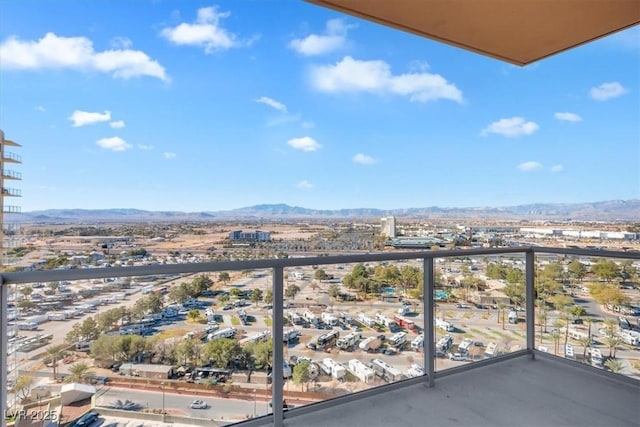 balcony with a mountain view