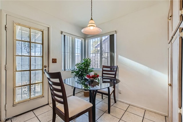 view of tiled dining room