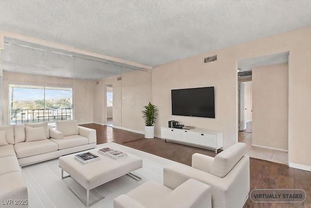 living room featuring hardwood / wood-style flooring