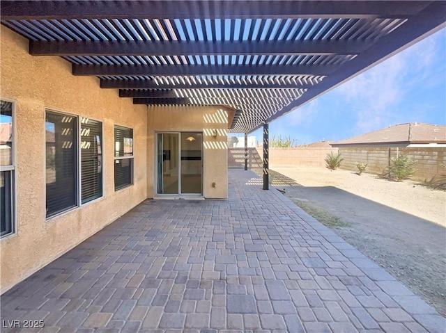 view of patio with a pergola