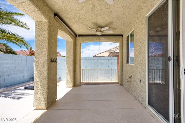 206 Pebble Creek Hts, Mesquite, NV 89027 - view of patio featuring a ceiling fan and fence
