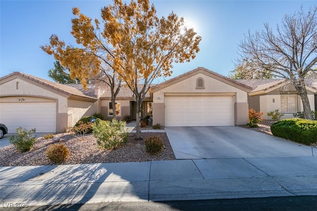 single story home with a garage