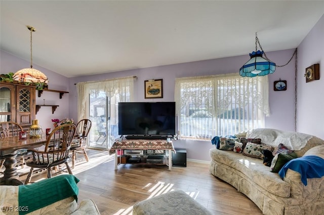 living room featuring light hardwood / wood-style floors