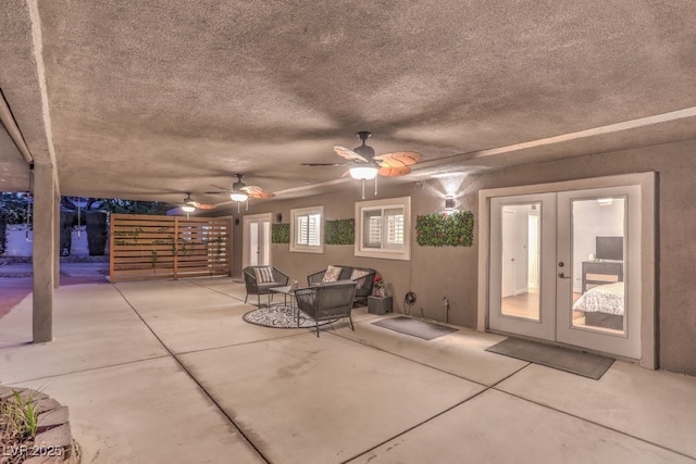 view of patio featuring french doors