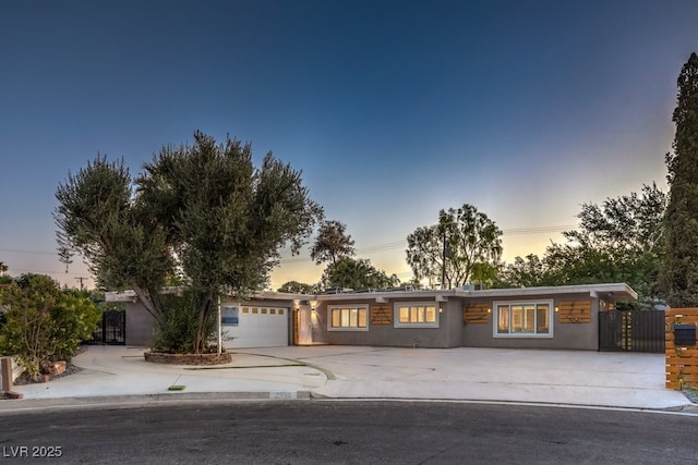 view of front of home with a garage