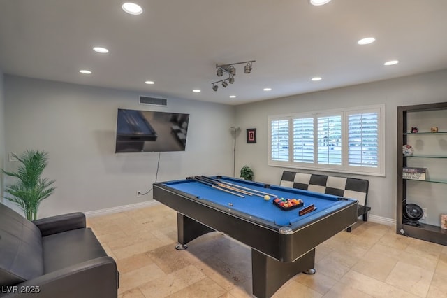 recreation room with pool table