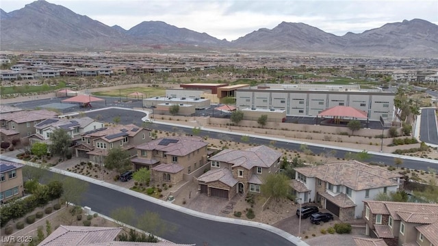 bird's eye view with a mountain view and a residential view
