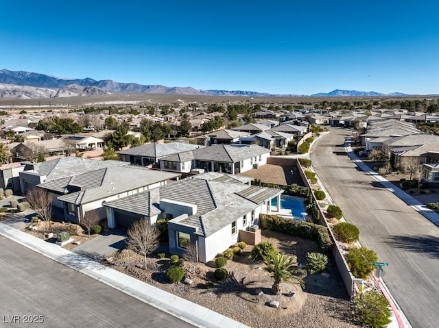 aerial view featuring a mountain view