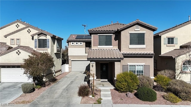 view of front of home with solar panels