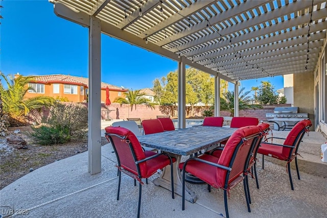 view of patio with a pergola