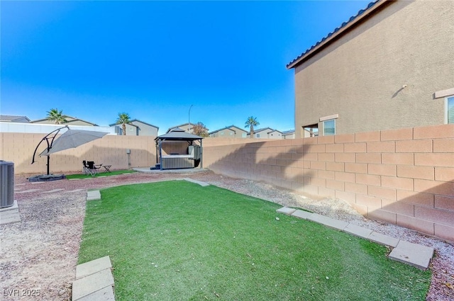 view of yard featuring a gazebo