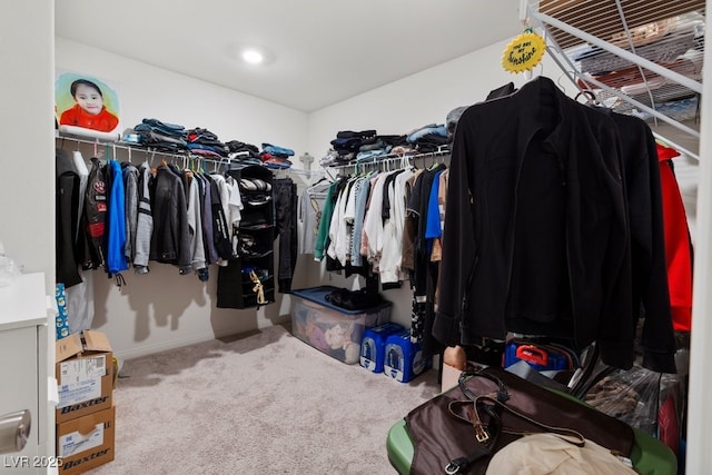 spacious closet with carpet flooring