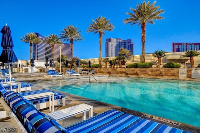 view of pool with a patio area