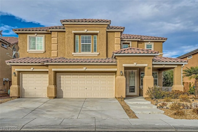 mediterranean / spanish-style house featuring a garage