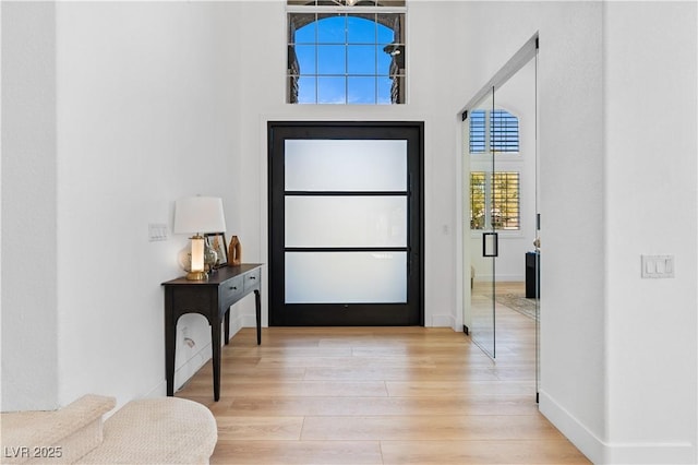 entryway with light wood-type flooring