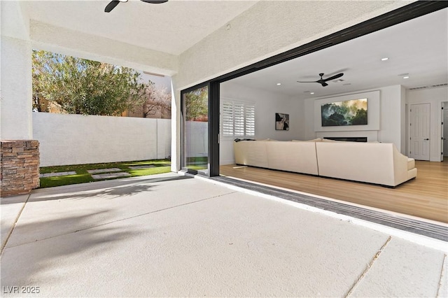 view of patio / terrace with ceiling fan