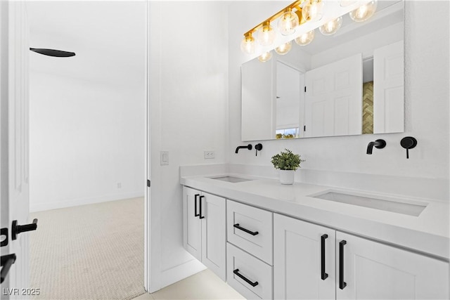 bathroom featuring tile patterned floors and vanity