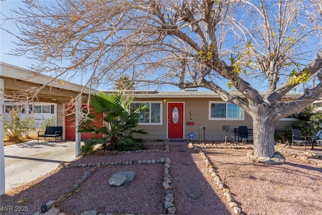 view of single story home