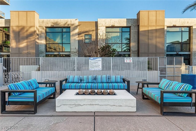 view of patio with outdoor lounge area