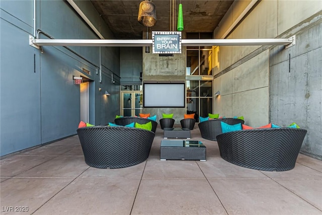 view of patio with an outdoor living space