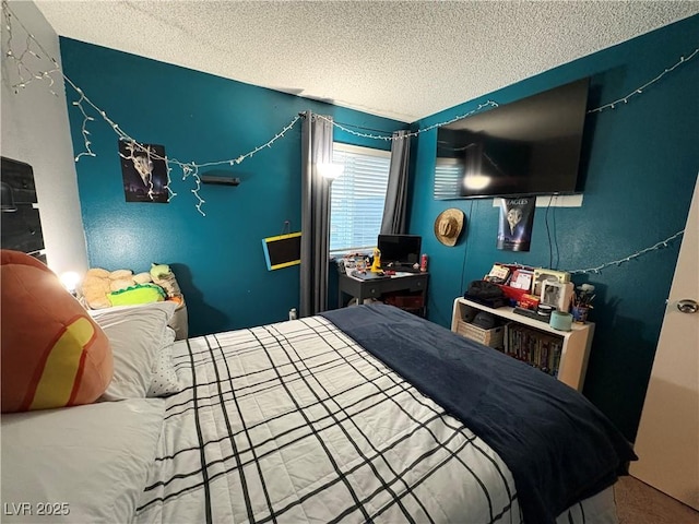 bedroom with a textured ceiling