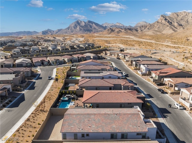 bird's eye view featuring a mountain view