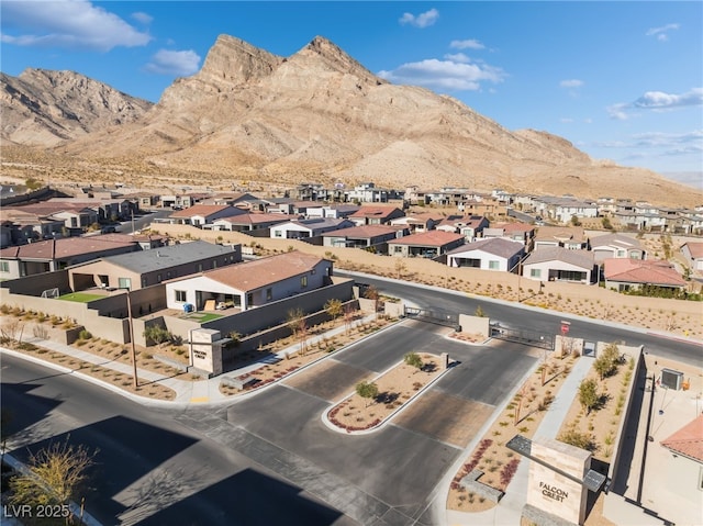 aerial view featuring a mountain view