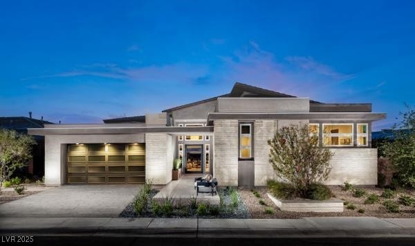 view of front of home featuring a garage