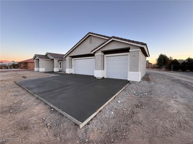 view of front of house with a garage