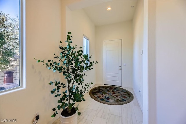 interior space with tile patterned floors