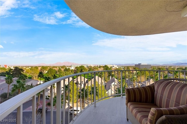 balcony with a mountain view