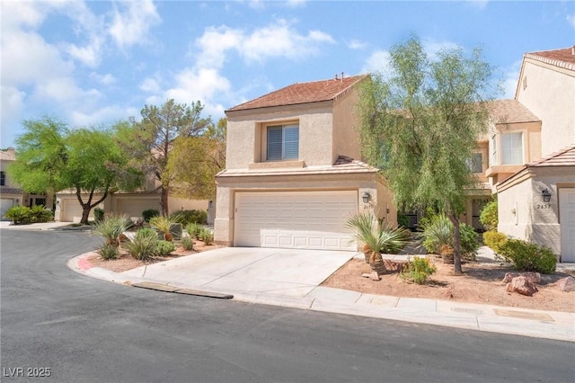 view of front of property featuring a garage