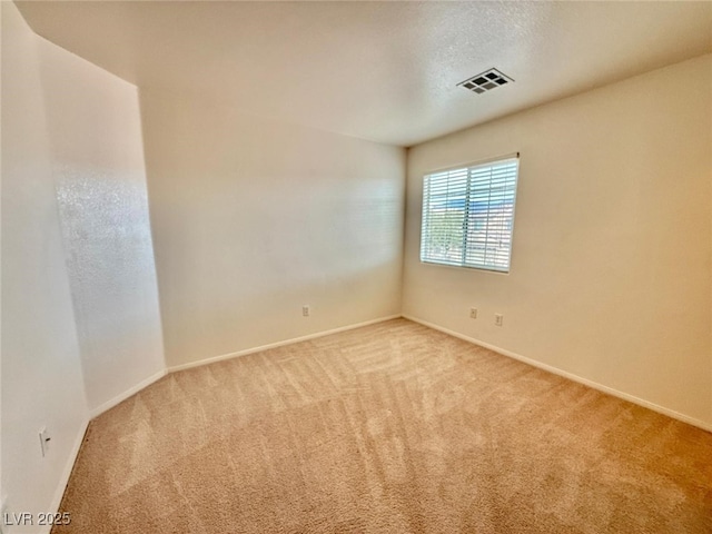 spare room featuring light carpet