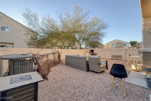 view of yard with a patio and an outdoor hangout area