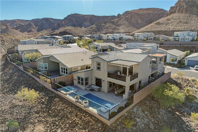 aerial view with a mountain view