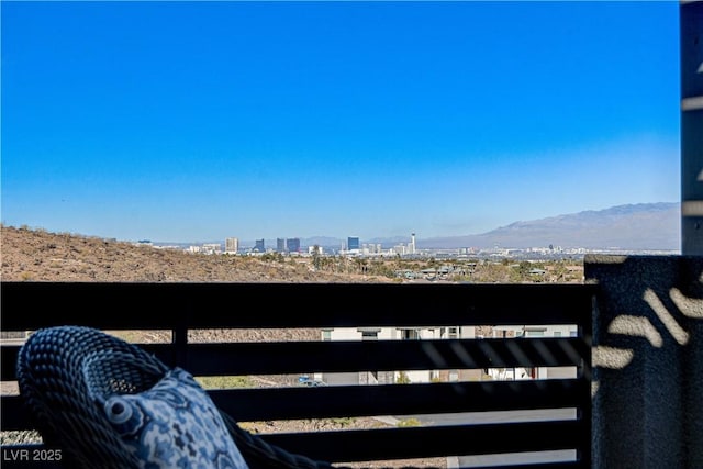 balcony with a mountain view