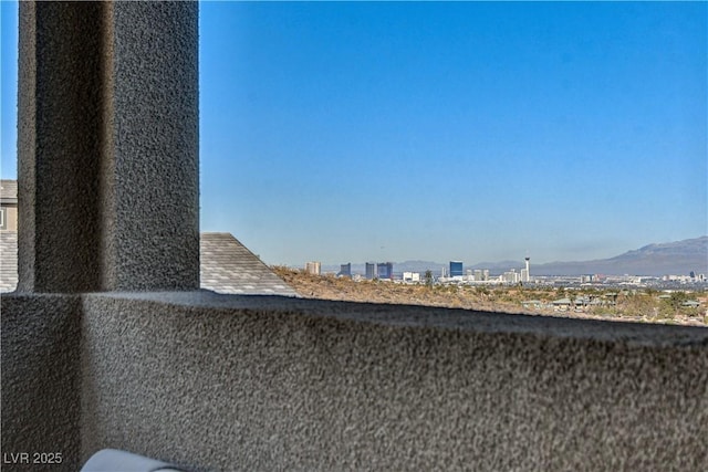 balcony with a mountain view